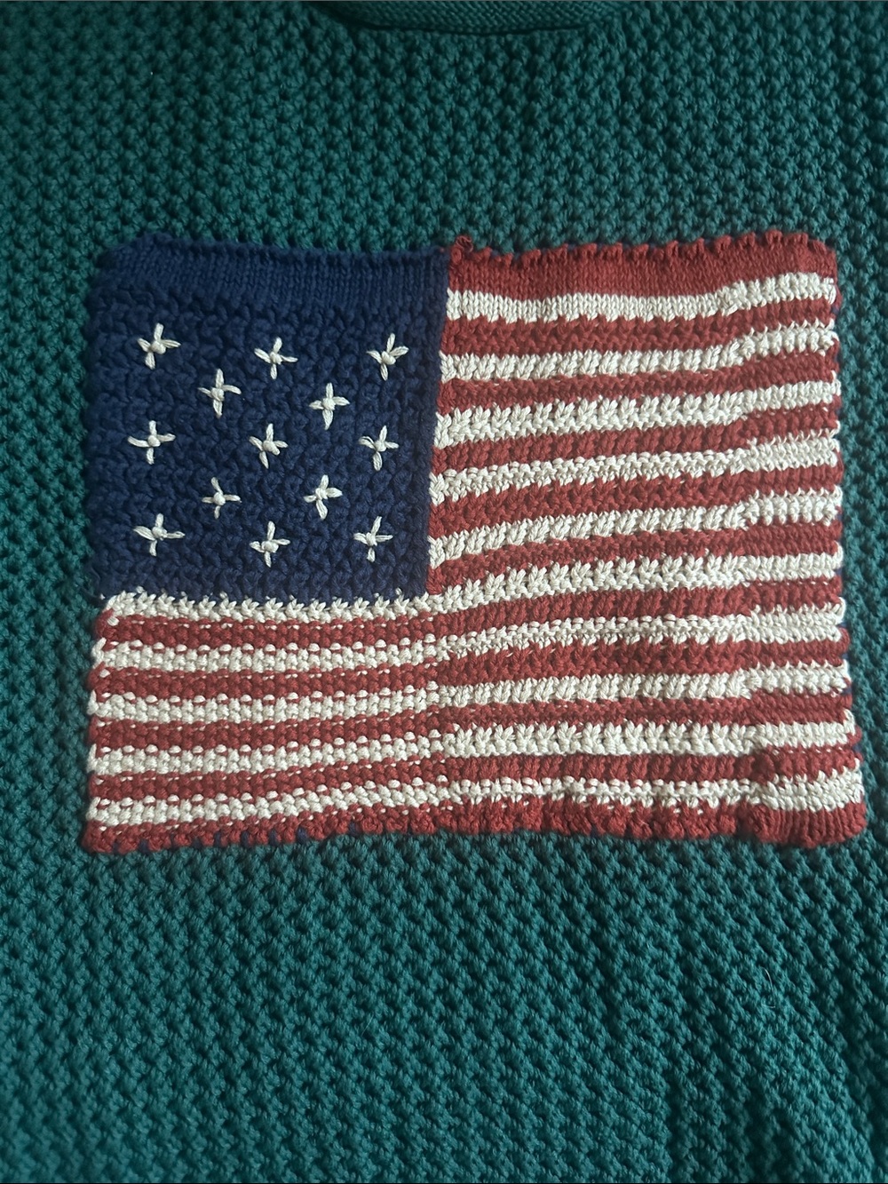 NEW Zenana Outfitters Teal Green Open-Knit Oversized Sweater with Flag Detail! - Picture 4 of 4